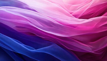 Obraz premium シフォン, ファブリック, シルク, テクスチャ, ピンク, パープル, ブルー, グラデーション, 柔らかい, 透け感, フェミニン, エレガント