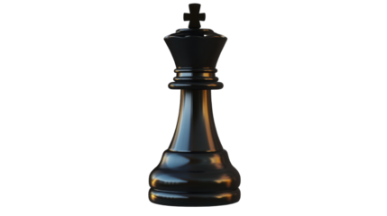 Black chess queen isolated on white background