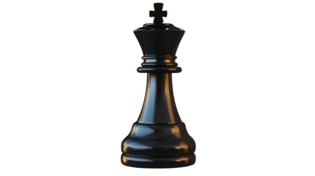 Black chess queen isolated on white background