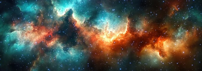 Vibrant Cosmic Nebula with Stars and Celestial Exploration