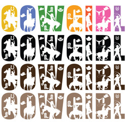 Rustic Western Text Sublimation Clipart Vector Illustration – Vintage Cowboy Typography Design, Rodeo Lettering, Wild West Font Art, Retro Western Aesthetic for T-Shirts, Mugs, Prints, and Digital Dow