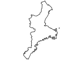 少しゆるい白い三重県地図 近畿 西日本