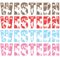 Rustic Western Text Sublimation Clipart Vector Illustration – Vintage Cowboy Typography Design, Rodeo Lettering, Wild West Font Art, Retro Western Aesthetic for T-Shirts, Mugs, Prints, and Digital Dow