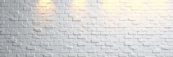 Obraz premium Shimmering light accents a pristine white brick wall , modern, shiny