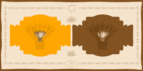 blue agave plant vector clipart sketch boho art