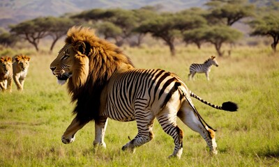 zebra in the savannah
