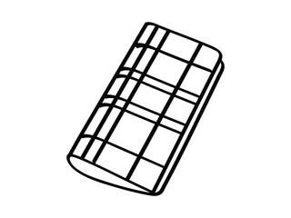 Black and white wallet line art illustration