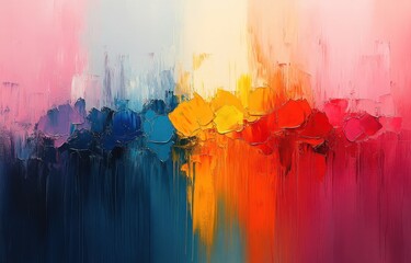 Obraz premium Abstract Expressionist Inspired Living Room Rug with Vibrant Colors and Fluid Design