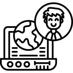 Global Server Icon Vector Element