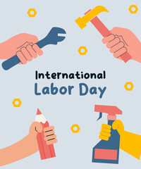 Happy Labor day. Vector illustration. Design For Poster, Banner Flyer, Greeting Card