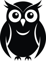 silhouette of an owl. simple black color vector illustrations eps 10 on a white background.