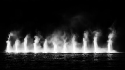 Steam rising in abstract form, evoking mystery and simplicity.