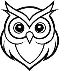 silhouette of an owl. simple black color vector illustrations eps 10 on a white background.