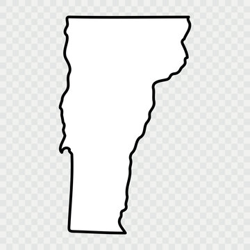 Vermont Map Black, State Border, United States, US America, Transparent Isolated, Variations. High detailed vector map - Vermont. Vector icon. Color set