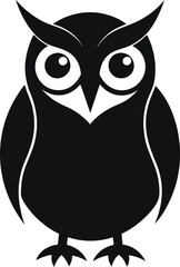 silhouette of an owl. simple black color vector illustrations eps 10 on a white background.