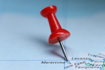 Marettimo island, Sicily, Italy pin on map