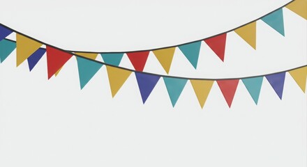 Fototapeta premium Colorful triangular bunting for a party.