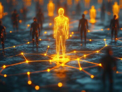 Individuality and Uniqueness in Leadership - A Luminous Figure Standing Out in a Dark Crowd