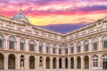 Medieval courtyard of the medieval Royal Palace, Madrid, Spain
