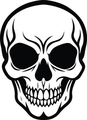 A skull with a skull and a black background with blotches
