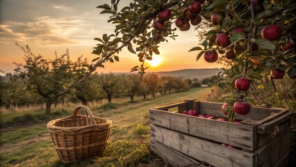 Apple Harvest at Sunset