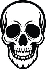 A skull with a skull and a black background with blotches