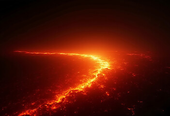 Glowing Sun in Space with Bright Orange and Red Sunset Colors