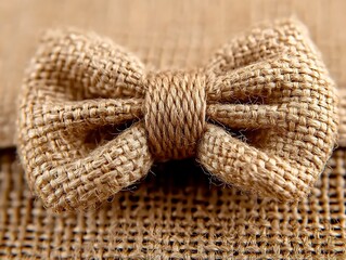 Fototapeta premium A close up image of a woven jute bow tie