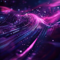 Abstract digital flow of vibrant, swirling lines and particles.  Dynamic, energetic, and futuristic design