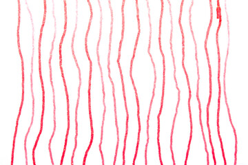 Simple pink red pen ink wavy scribble lines on a white background
