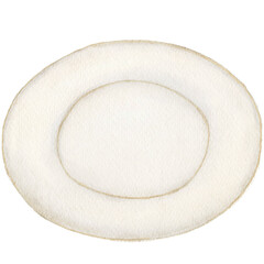 シンプルなお皿のアイコン　白