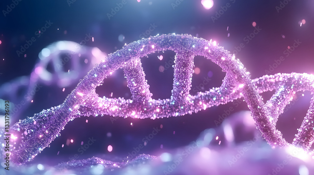 Aufkleber intricate digital illustration of a dna double helix scientific visualization abstract environment