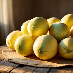 fresh yellow melons 