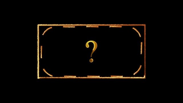 what's going on next concept,Question mark neon sign light, glowing neon frame with question mark on black background. 