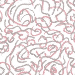 Seamless abstract geometric pattern. Simple background in brown, pink, white. Digital brush strokes, diagonal lines. Design for textile fabrics, wrapping paper, background, wallpaper, cover.