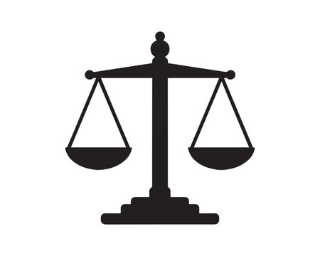 Scale icon, Justice scales, Weight scale, Scale vector illustration