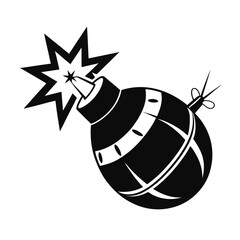 bomb with burning fuse