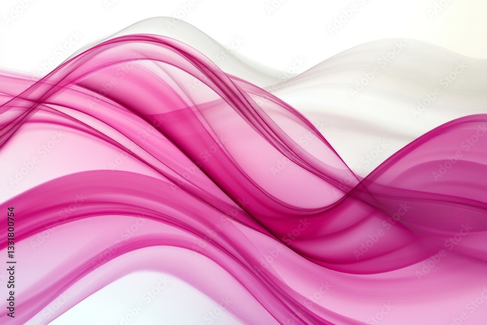 Fototapete Flowing pink and white waves create a soft and elegant abstract pattern for artistic expression