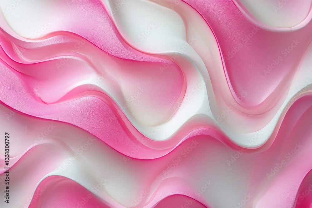 Aufkleber flowing pink and white fabric ripples create an artistic and soft texture