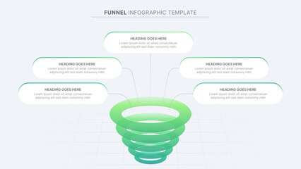 Modern Sales Marketing Funnel Diagram Chart Infographic Template Design