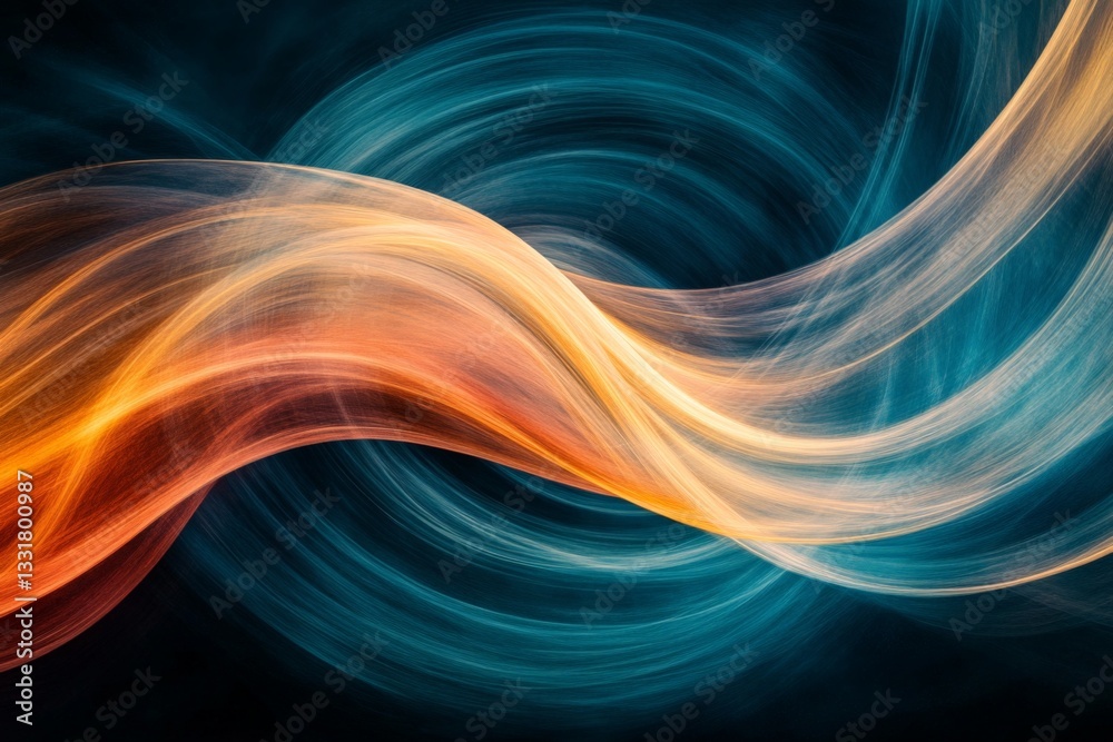 Leinwandbilder Fluid abstract patterns intertwining in vibrant colors against a dark background