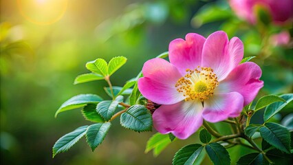 Fototapeta premium Beautiful Fresh Musk Rose - Rosa Moschata Flowers in Early Summer, Blooming Gardens, Nature Photography, Floral Aesthetics, Vibrant Colors, Outdoor Beauty, Springtime Blossoms, Fresh Flora