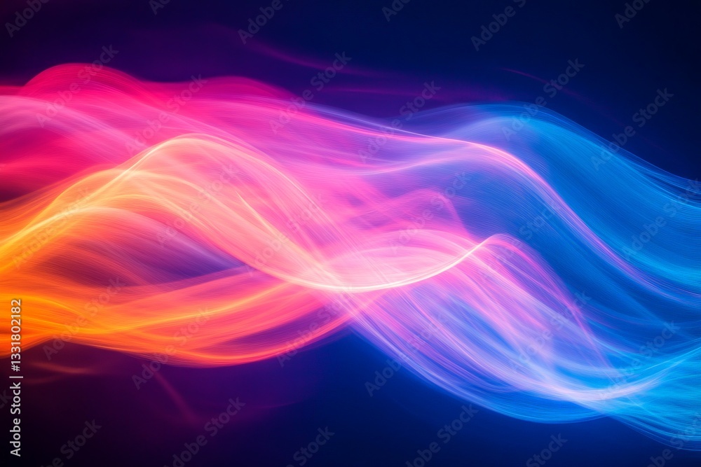 Poster Colorful swirling light patterns create a mesmerizing abstract display in a digital art composition with vibrant hues