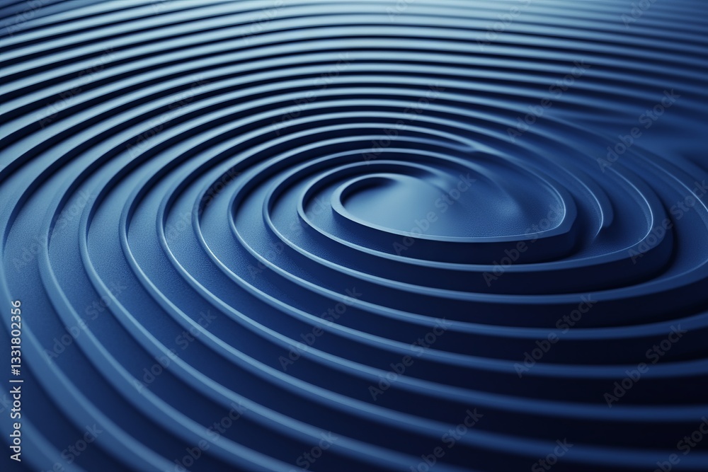 Fototapete Swirling patterns of blue ripples in a smooth texture create a calming visual effect in a tranquil setting