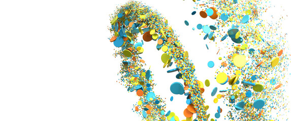 A vibrant image of colorful confetti and ribbons exploding in a celebratory burst. Perfect for party, celebration, or festive designs.