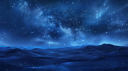 Landscape with the Milky Way galaxy. Night sky with stars.