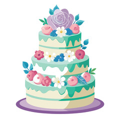 wedding cake vector illustration