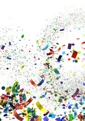 Obraz premium A vibrant image of colorful confetti exploding and creating a celebratory background. Perfect for festive designs.