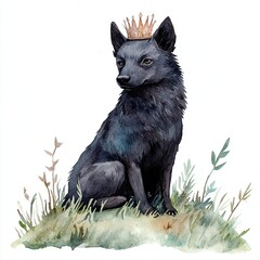 Fototapeta premium Generic Watercolor Illustration Overview Bush Hill