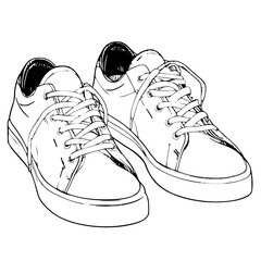 Minimalist 2D Vector Sneakers Illustration